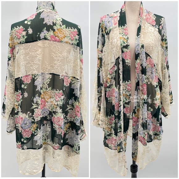 Laurie Felt Other - Laurie Felt Los Angeles Floral Lace Kimono 2X